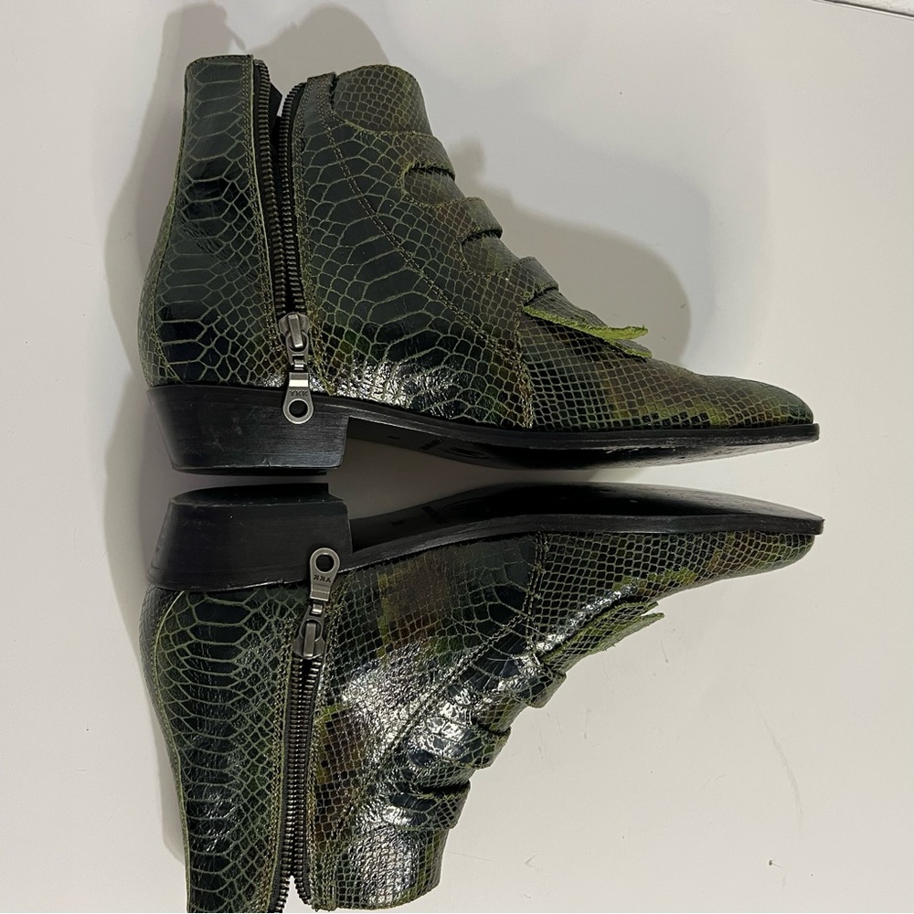 Modern Vice Jett Green Snake Leather Boots EU 38 - Picture 8 of 12